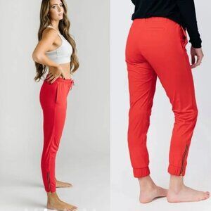 Zyia Everywhere Zipper Jogger Red Size Medium